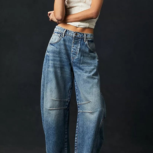 Damen Bequeme und lässige Jeans mit weitem Schnitt WW
