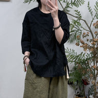 Damen Relaxed Fit Leinen Tunika-Oberteil mit Tasche WW