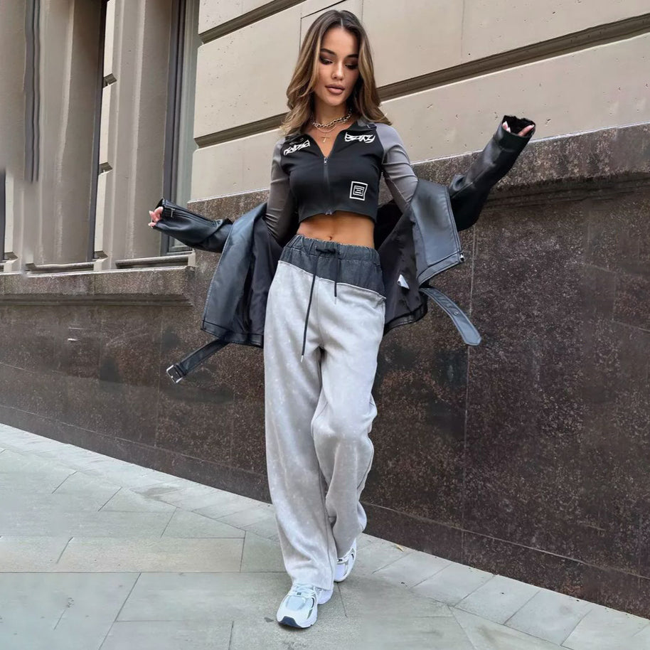 Damen Bequeme Freizeithose mit elastischem Bund und trendigem Design WW