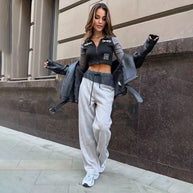 Damen Bequeme Freizeithose mit elastischem Bund und trendigem Design WW
