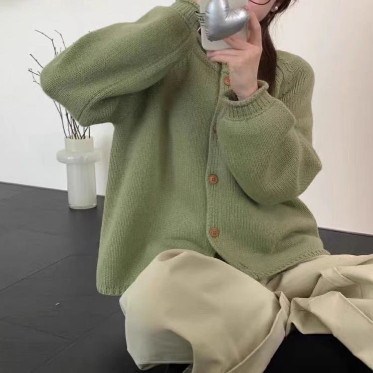 Damen Strickjacke mit asymmetrischem Schnitt und großzügigen Ballonärmeln WW