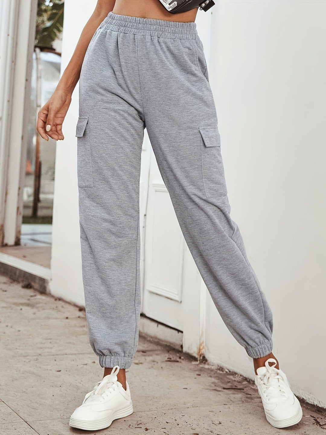 Damen Cargo-Hose mit elastischem Bund und praktischen Seitentaschen W&W Mode