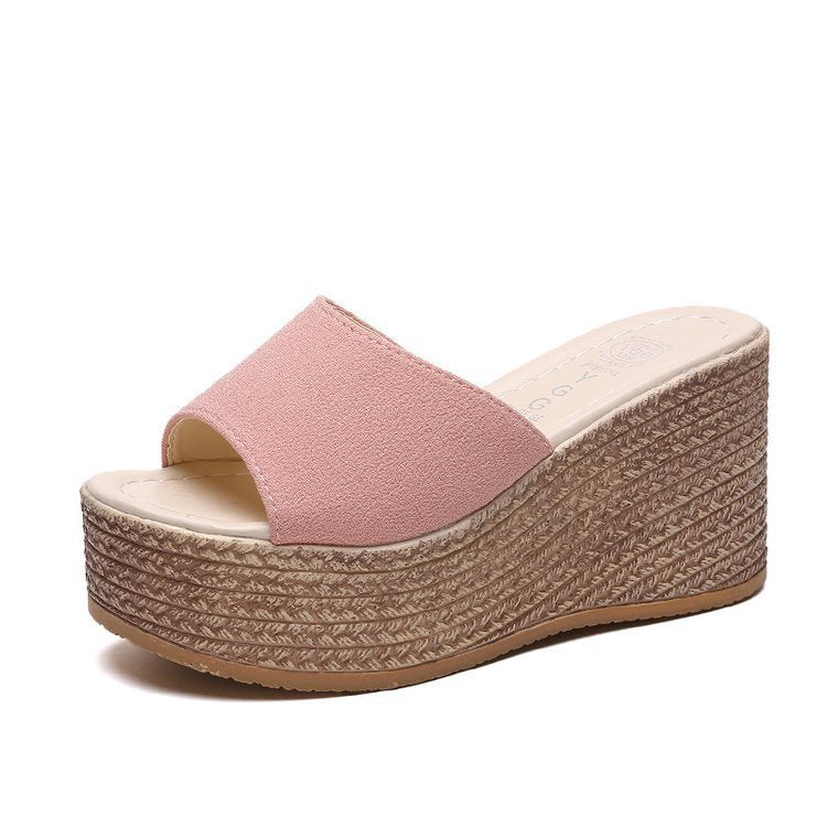Damen Wedge-Pantoletten mit weichem Obermaterial und bequemer Sohle WW