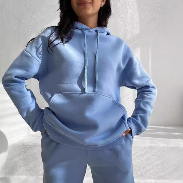 Damen bequemer Kapuzenpullover aus weichem Baumwollmix WW