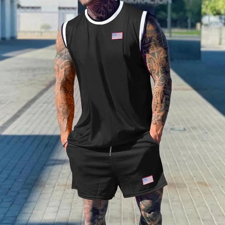 W&W Mode | Set von lässigen Sportshorts und Kurzarmshirts für Herren