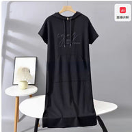 Damen Hoodie-Kleid mit praktischen Einschubtaschen und seitlichen Schlitzen WW