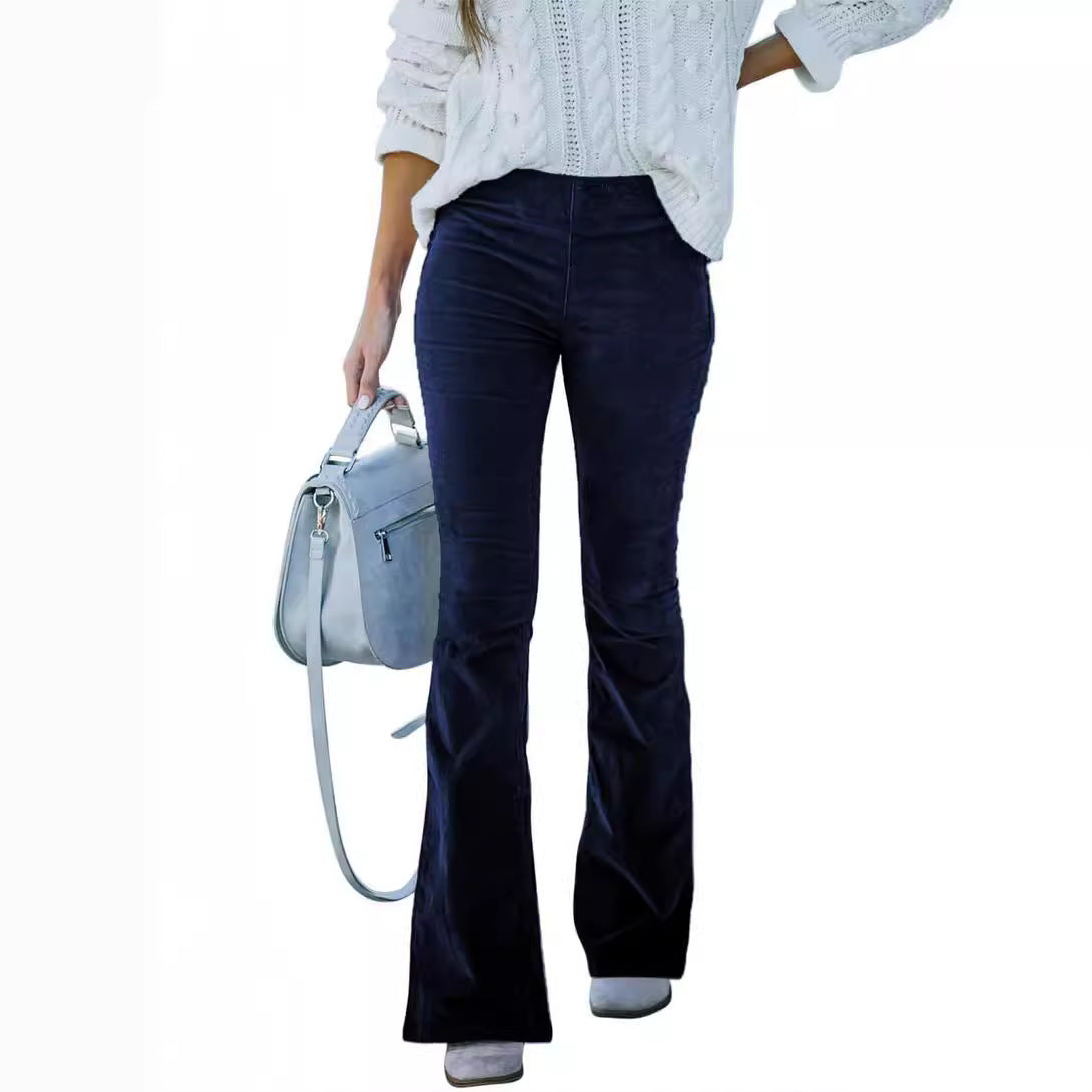 Damen Schlaghose aus weichem Cord und hoher Taille WW