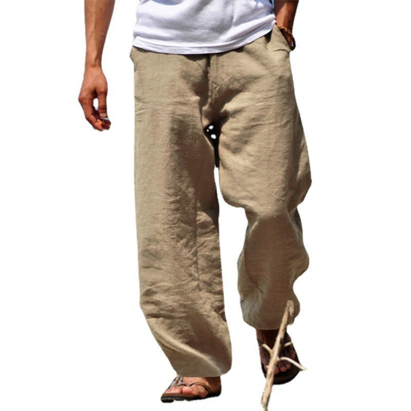 Herren lässige Leinenhose mit lockerer Passform und Seitentaschen W&W Mode