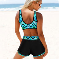 Damen Sport-Bikini-Set mit geometrischem Muster WW