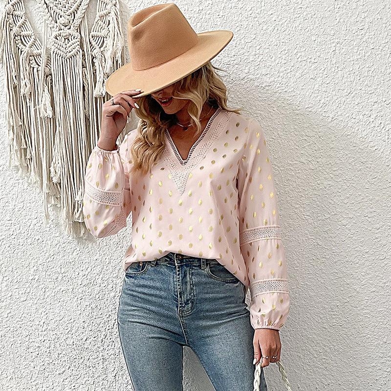 Damen Bluse mit feinen Spitzenakzenten und eleganten Detail-Elementen WW