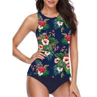 WW | Hochgeschlossenes Halter Scoop Back Tankini Mit Shorts
