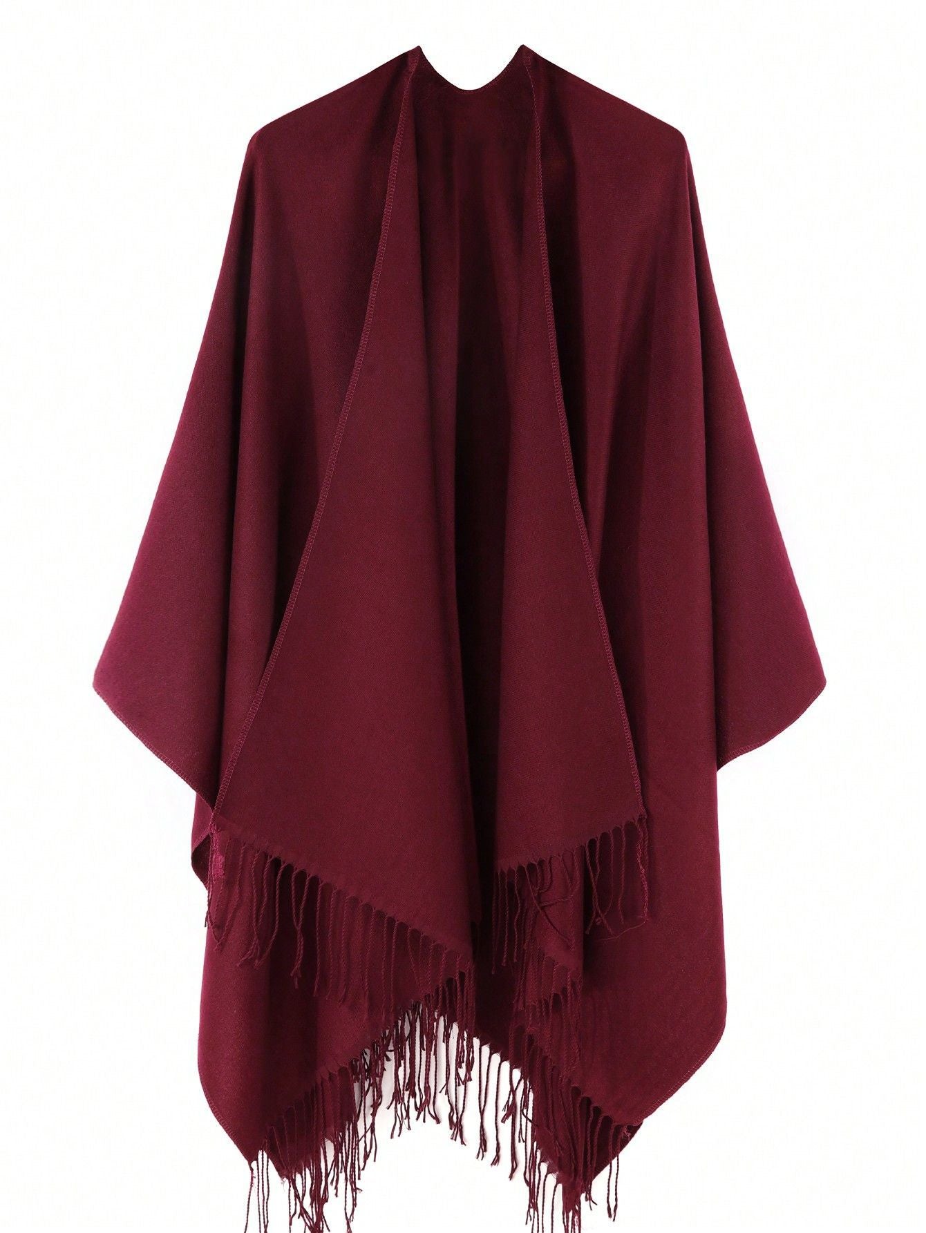Damen modischer Fransen-Poncho aus weichem Material mit luxuriösem Fall WW