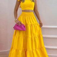 Damen Zweiteiliges Sommer-Outfit mit Volants WW