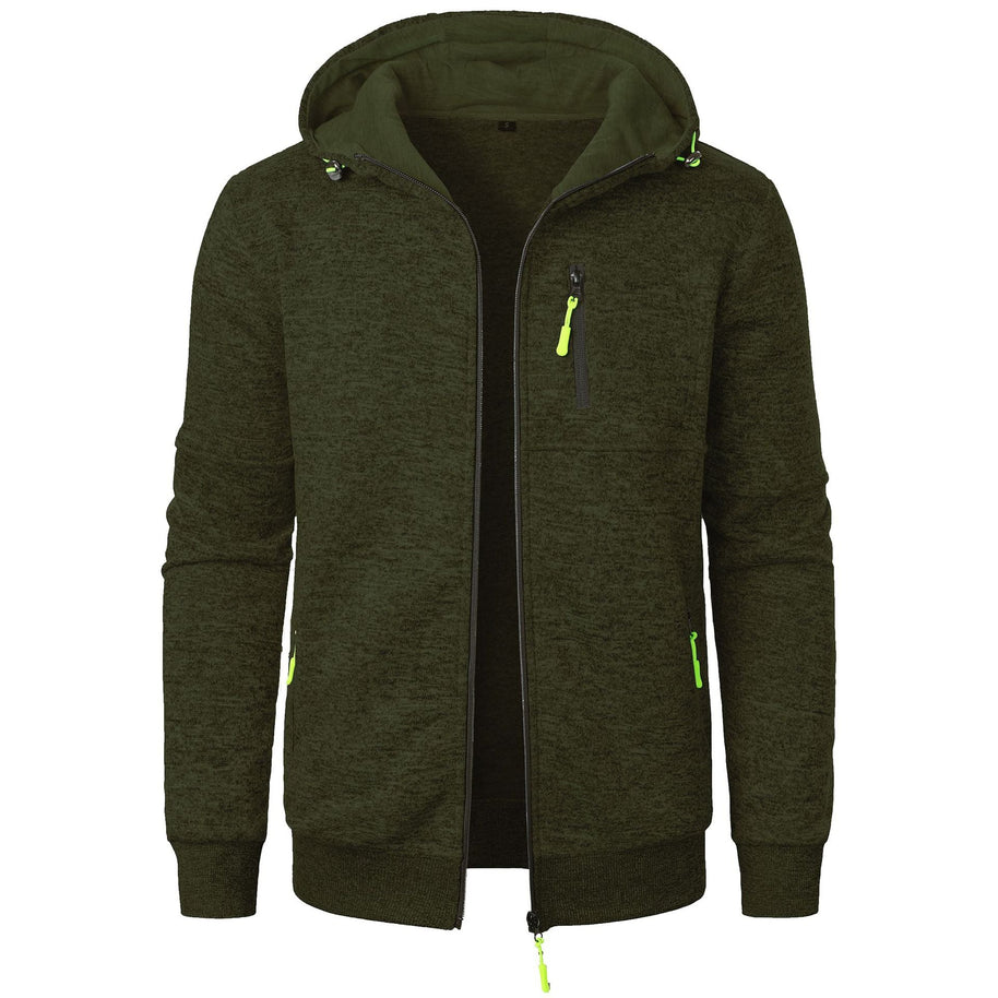 WW | Herren Gemusterte Zip Kapuzenpulli