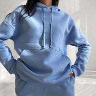 Damen bequemer Kapuzenpullover aus weichem Baumwollmix WW