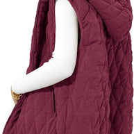 Damen gesteppte Hoodie-Weste mit praktischen Taschen WW