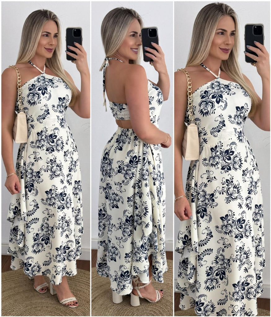 WW | Frühling Sommer Südostasien Urlaub Personalisierte Digitaldruck Halsband Röhren Oberteil Dünne Träger Kleid