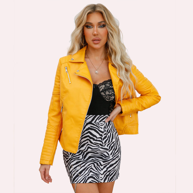 Damen Bikerjacke mit modischen Steppdetails und asymmetrischem Reißverschluss WW