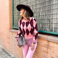 Damen Strickjacke im eleganten Argyle-Muster WW