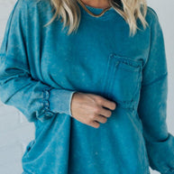 Damen Bequemer Oversized Sweatshirt mit Taschen WW