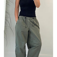 Damen lässige Bundfaltenhose aus atmungsaktivem Material WW