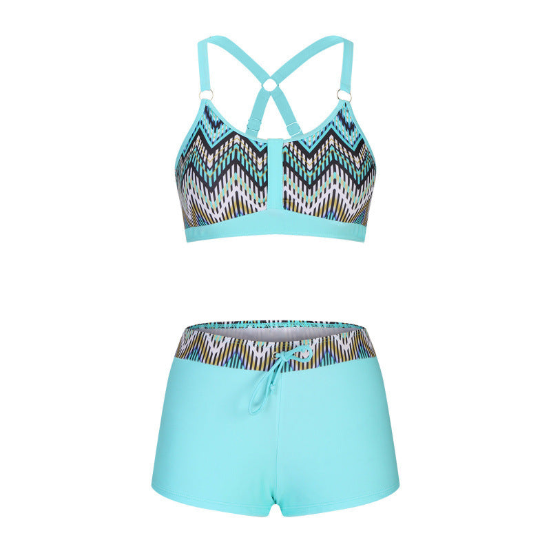 W&W Mode | Bikini mit geometrischem Druck für Frauen | Schwarz
