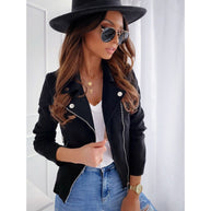 Damen Bikerjacke aus hochwertigem Wildlederimitat WW