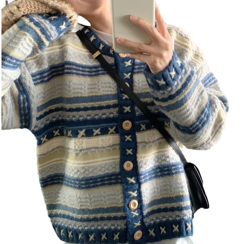 Damen Strickjacke mit einzigartigem Muster WW