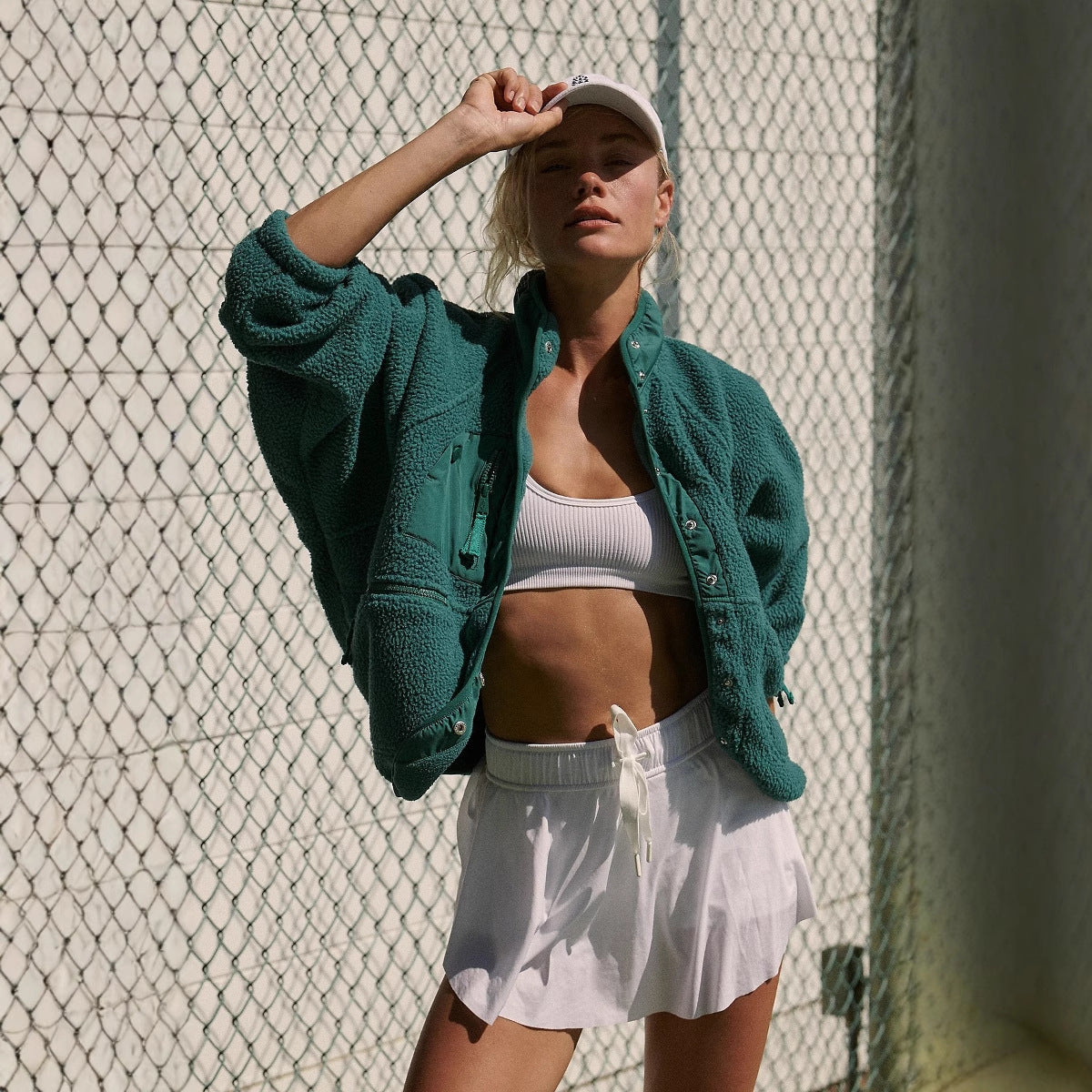 Damen Sportliche Fleecejacke mit praktischen Taschen WW