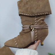 Damen Slouchy Knöchelstiefel mit dekorativem Schnallen-Detail WW