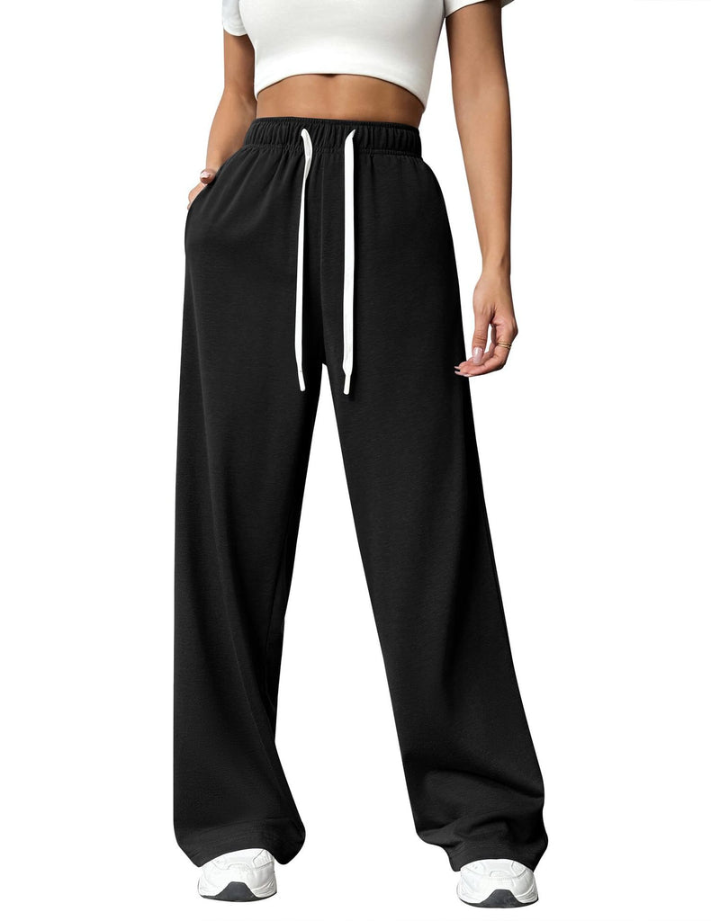 Damen weite Freizeithose mit elastischem Bund und praktischen Taschen WW