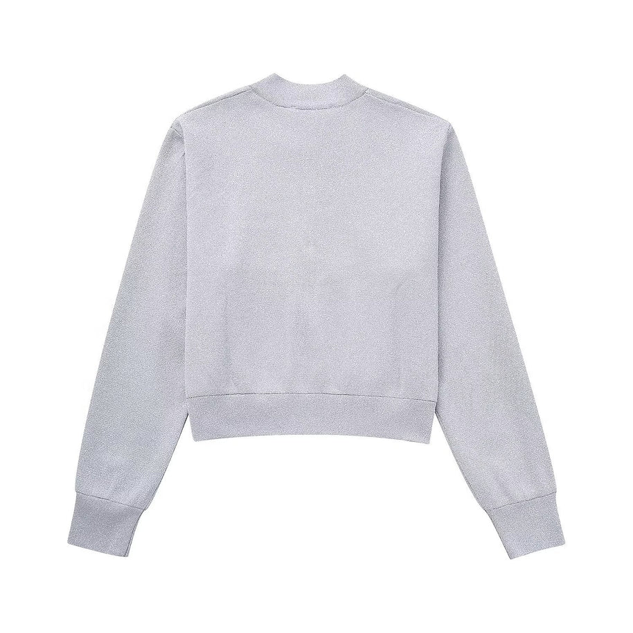 Damen Sportliche Bomberjacke mit glitzerndem Obermaterial und praktischen Taschen WW