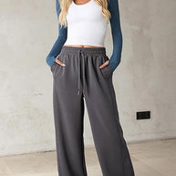 Damen bequeme Freizeithose mit weit geschnittenem Bein und praktischen Taschen WW