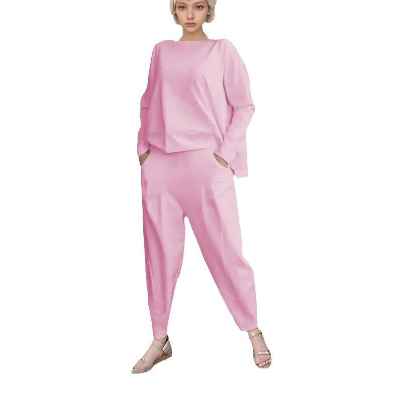 Damen Sportliches Sweat-Outfit mit elastischem Bund und geräumigen Taschen WW