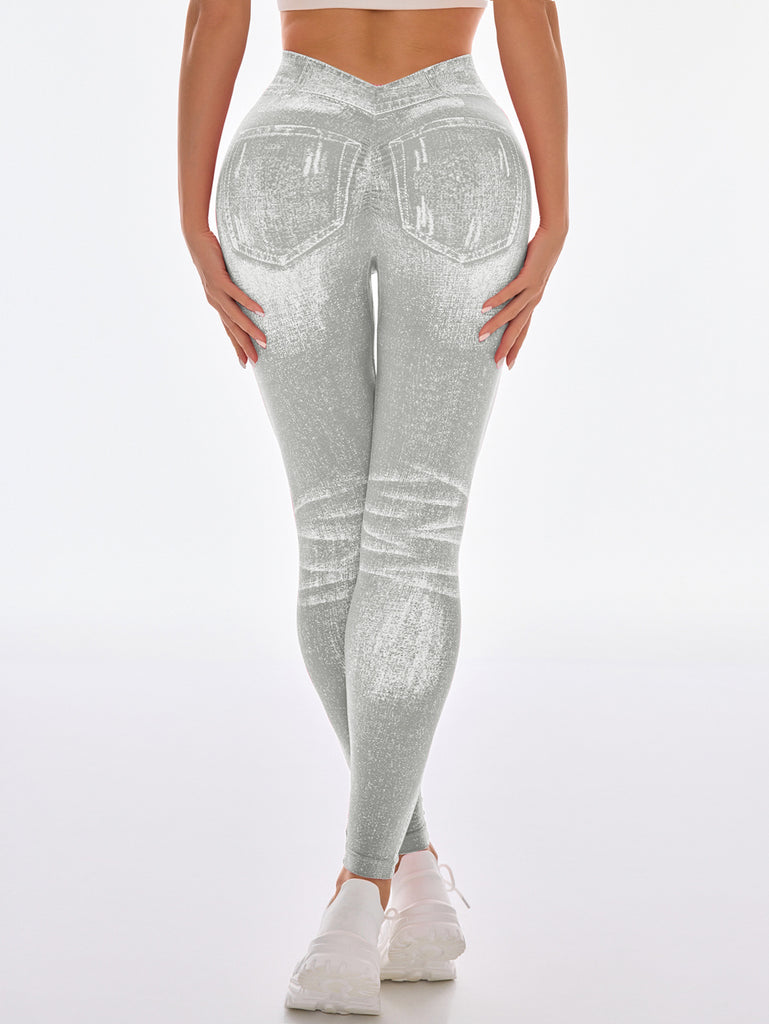Damen Sculpting Activewear Leggings mit Denim-Optik WW