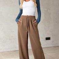 Damen bequeme Freizeithose mit weit geschnittenem Bein und praktischen Taschen WW