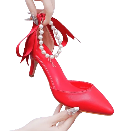 WW | Elegante Schuhe mit Perlen und Schnalle