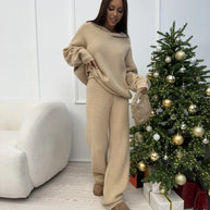 Damen Strick-Set mit weitem Schnitt und weitem Bein WW