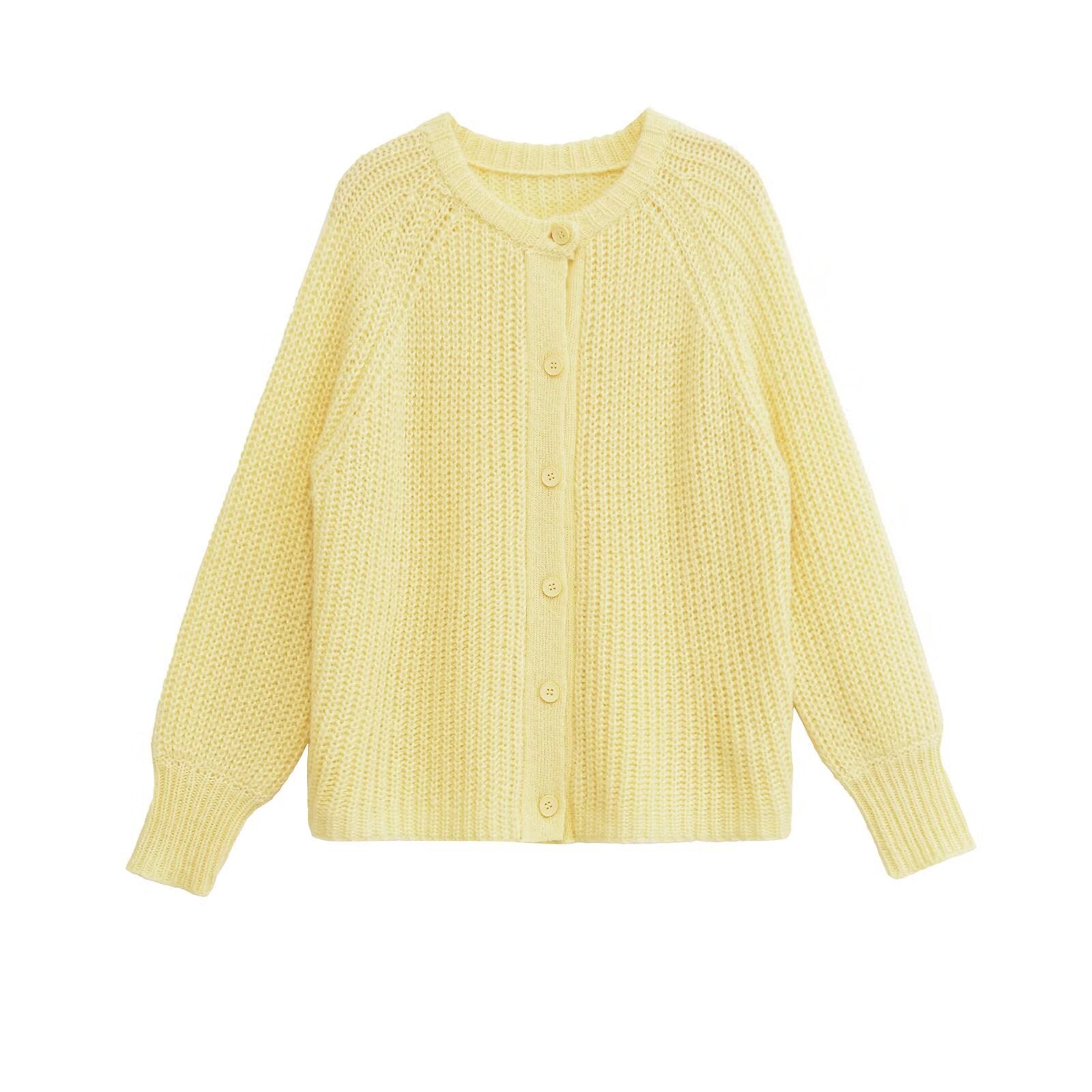 Damen Strickjacke mit strukturiertem Design und praktischen Knöpfen WW