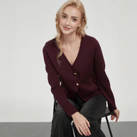 Damen Strickjacke mit eleganten Knopfdetails WW