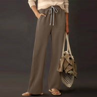 Damen weite Sweathose mit verstellbarem Bund und praktischen Taschen WW