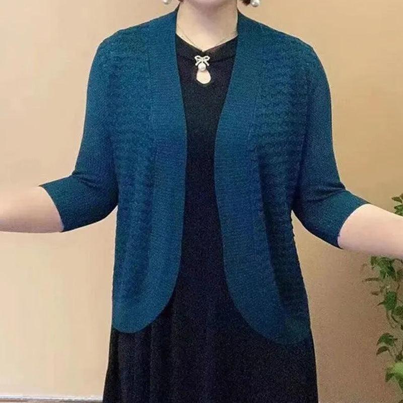 Damen Strickjacke mit 3/4-Ärmeln und strukturiertem Muster WW