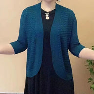 Damen Strickjacke mit 3/4-Ärmeln und strukturiertem Muster WW