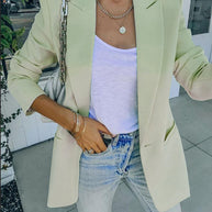 Damen Eleganter Oversized Blazer mit strukturiertem Schnitt und lässigen Details WW