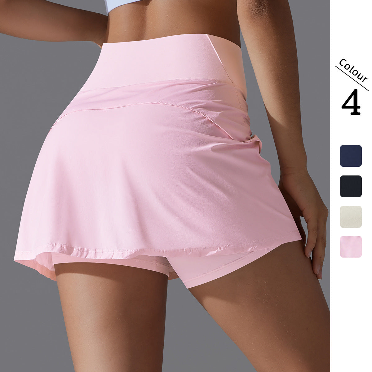 Damen Sportrock mit hohem Bund und integrierter Shorts WW
