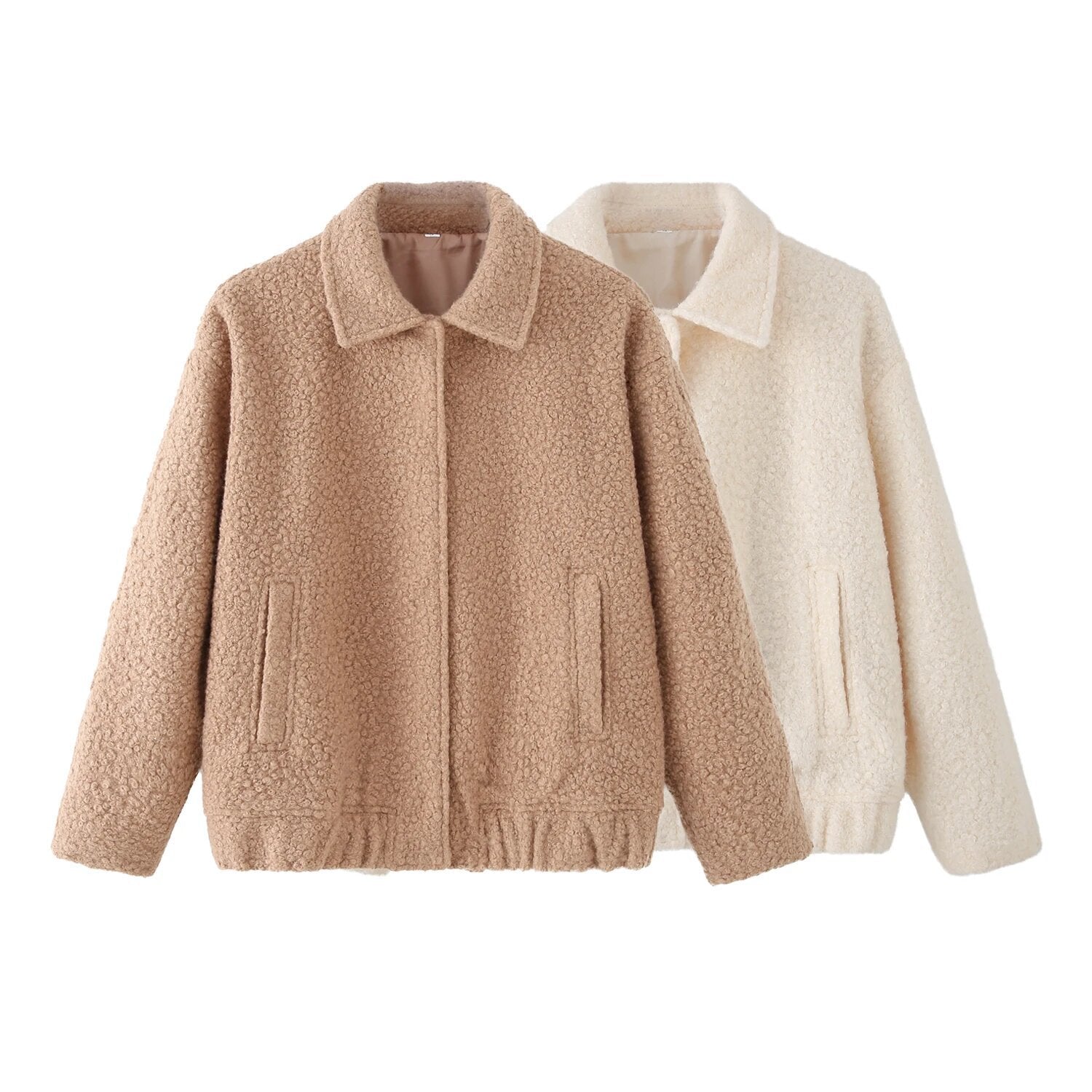 Damen strapazierfähige und kuschelige Teddyjacke mit elastischem Bund WW