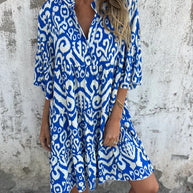 Damen Shirtkleid mit raffiniertem Muster WW