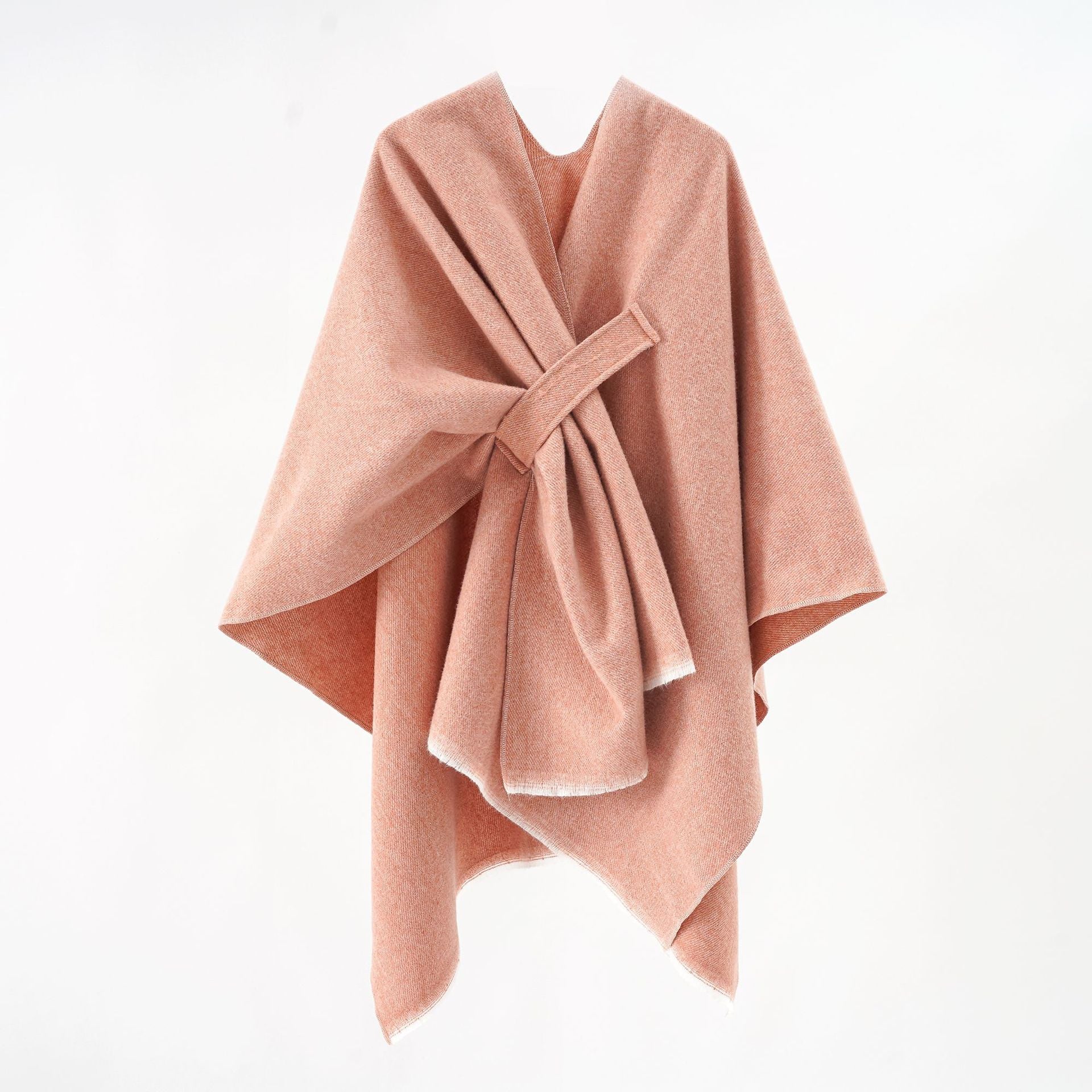 Damen Luxuriöser Oversize Poncho aus hochwertigem Mischgewebe WW