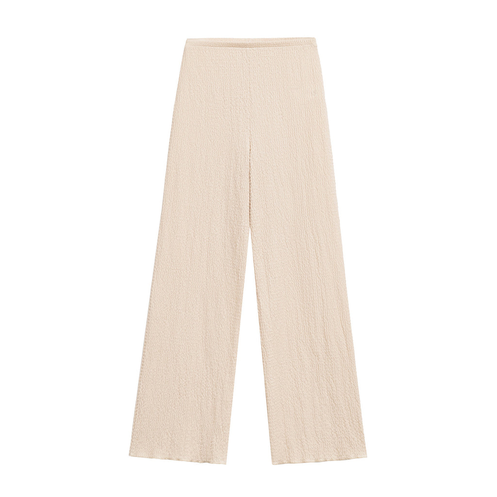 Damen High-Waisted Wide-Leg Trousers with Textured Fabric WW