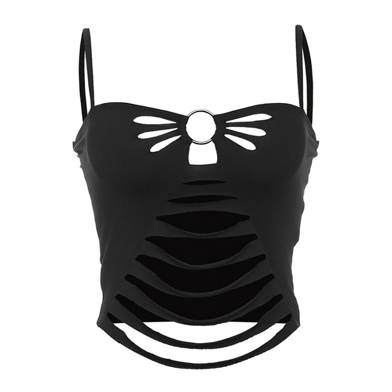 Damen Cut-Out Bustier mit kreisförmigen Akzenten WW